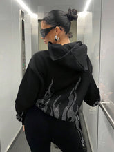 Load image into Gallery viewer, Street Trend Flame Rhinestone Loose Zip up