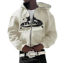 Load image into Gallery viewer, Zip Up Y2k 4tune Letter Print Hoodie
