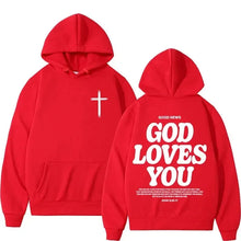 Load image into Gallery viewer, “God Loves You” fashion hoodie