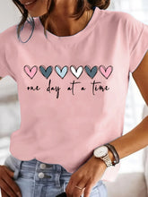 Load image into Gallery viewer, One Day at a Time Heart Graphic Tee