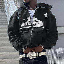 Load image into Gallery viewer, Zip Up Y2k 4tune Letter Print Hoodie