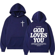 Load image into Gallery viewer, “God Loves You” fashion hoodie