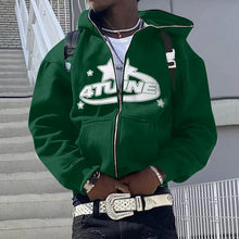 Load image into Gallery viewer, Zip Up Y2k 4tune Letter Print Hoodie