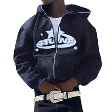 Load image into Gallery viewer, Zip Up Y2k 4tune Letter Print Hoodie