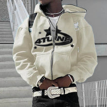 Load image into Gallery viewer, Zip Up Y2k 4tune Letter Print Hoodie