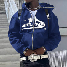 Load image into Gallery viewer, Zip Up Y2k 4tune Letter Print Hoodie