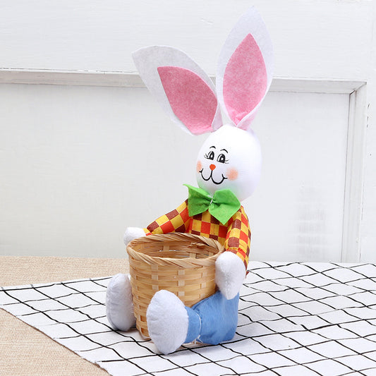 Cute Bunny with Easter Eggs Storage Basket