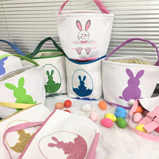 Easter Basket Burlaps with Rabbit Tail