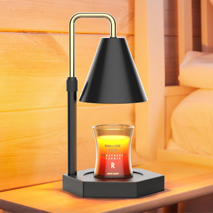 RAINBEAN Candle Warmer Lamp With Timer  Adjustable Height Electric Dimmable With 2 Bulbs Wax Melt