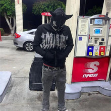 Load image into Gallery viewer, Devil Rhinestone Hooded Cardigan
