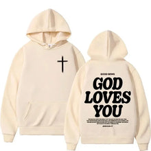 Load image into Gallery viewer, “God Loves You” fashion hoodie
