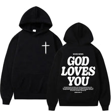 Load image into Gallery viewer, “God Loves You” fashion hoodie
