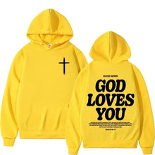 Load image into Gallery viewer, “God Loves You” fashion hoodie
