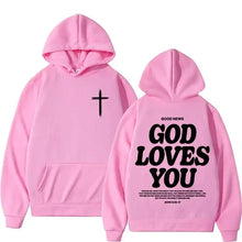 Load image into Gallery viewer, “God Loves You” fashion hoodie
