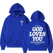 Load image into Gallery viewer, “God Loves You” fashion hoodie
