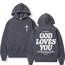 Load image into Gallery viewer, “God Loves You” fashion hoodie
