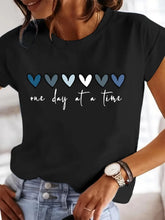 Load image into Gallery viewer, One Day at a Time Heart Graphic Tee
