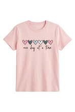 Load image into Gallery viewer, One Day at a Time Heart Graphic Tee
